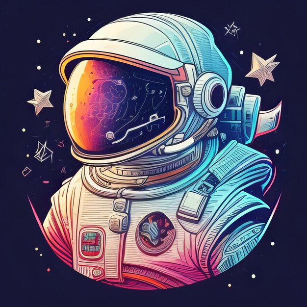 Astronaut in space cartoon