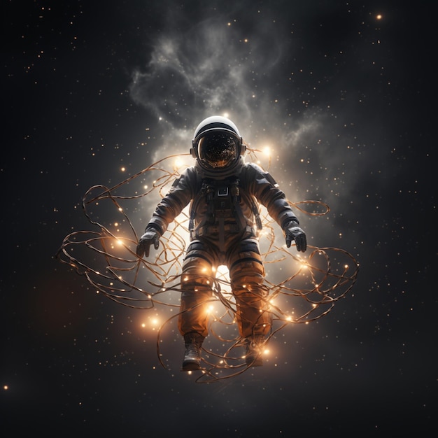 Photo an astronaut in space generative ai