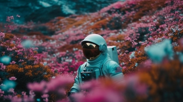 Photo astronaut in space generative ai