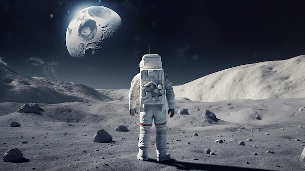 Astronaut in the space Illustration AI GenerativexA