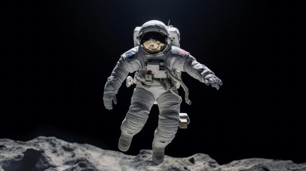 Astronaut in space photorealistic illustration