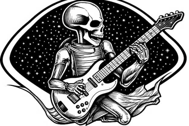 Astronaut space rock guitar neural network ai generated