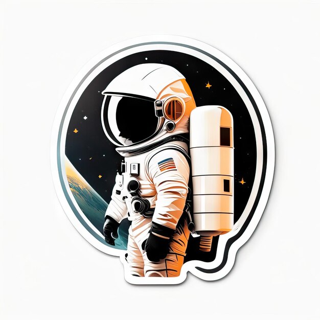 Astronaut in space sticker