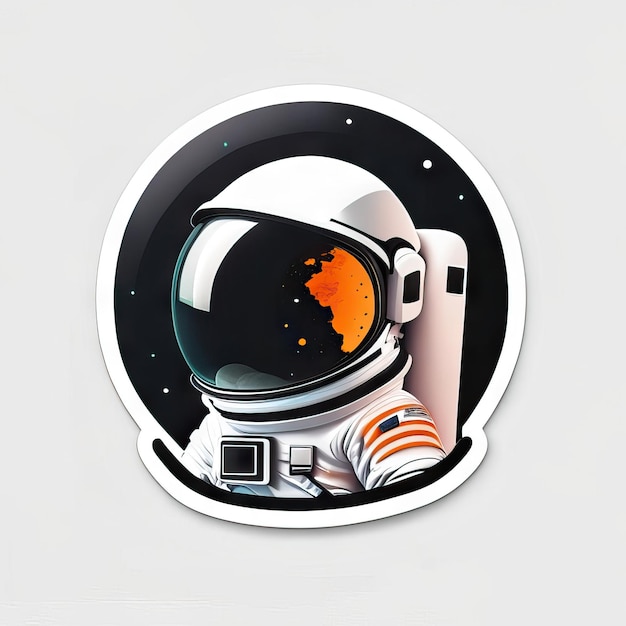 Astronaut in space sticker