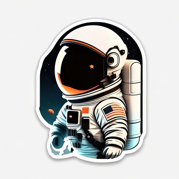 Astronaut in space sticker