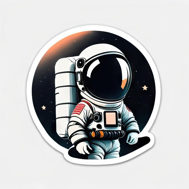 Astronaut in space sticker