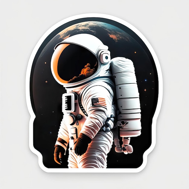 Astronaut in space sticker