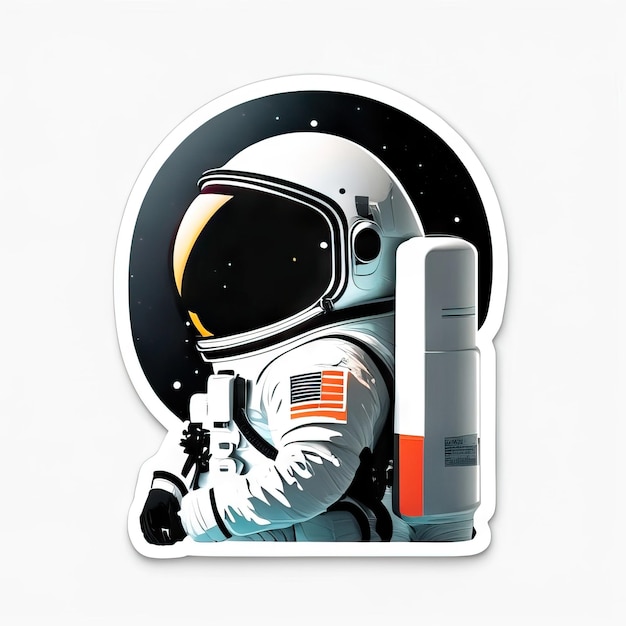 Photo astronaut in space sticker