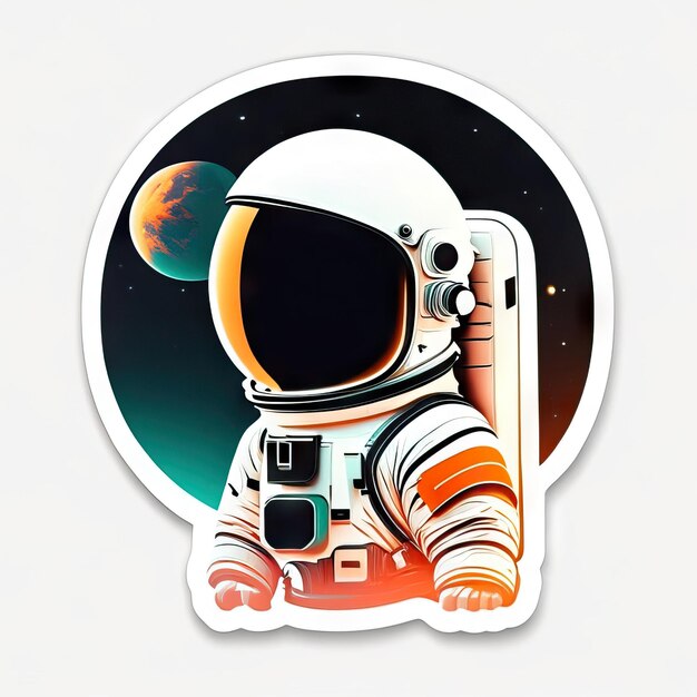Astronaut in space sticker