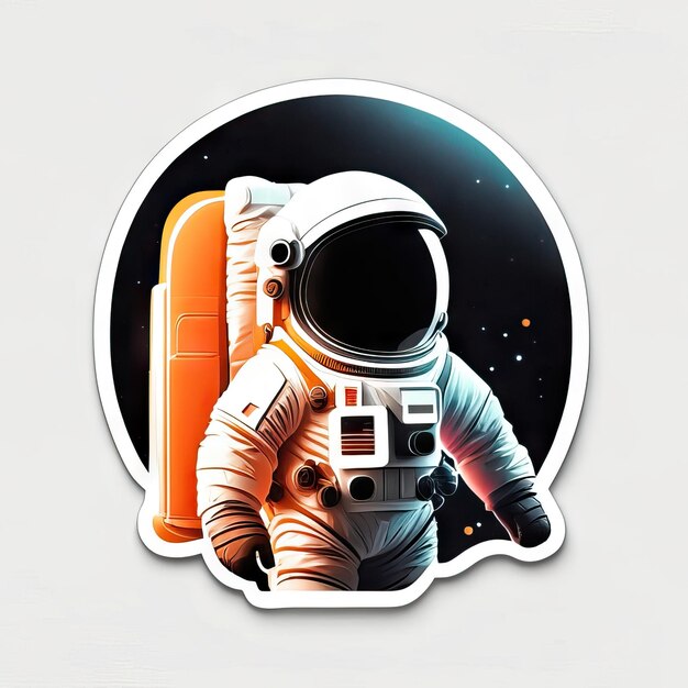 Astronaut in space sticker