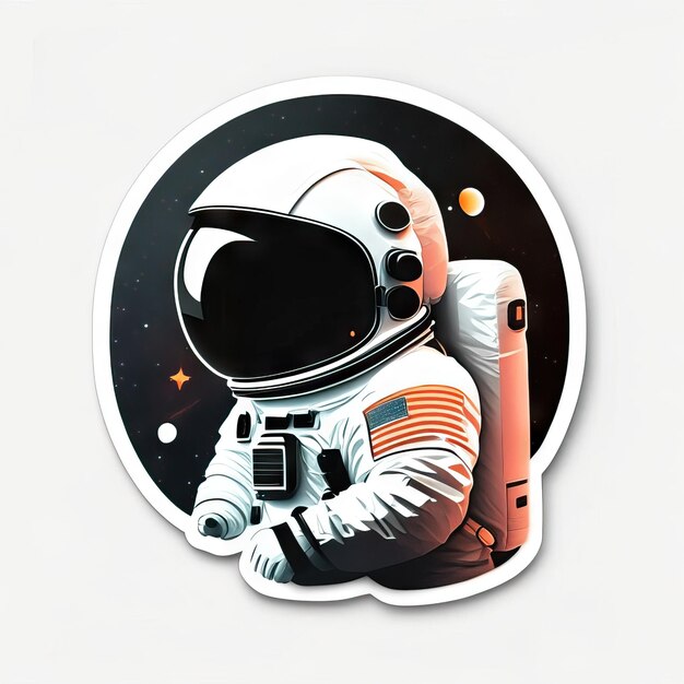 Photo astronaut in space sticker