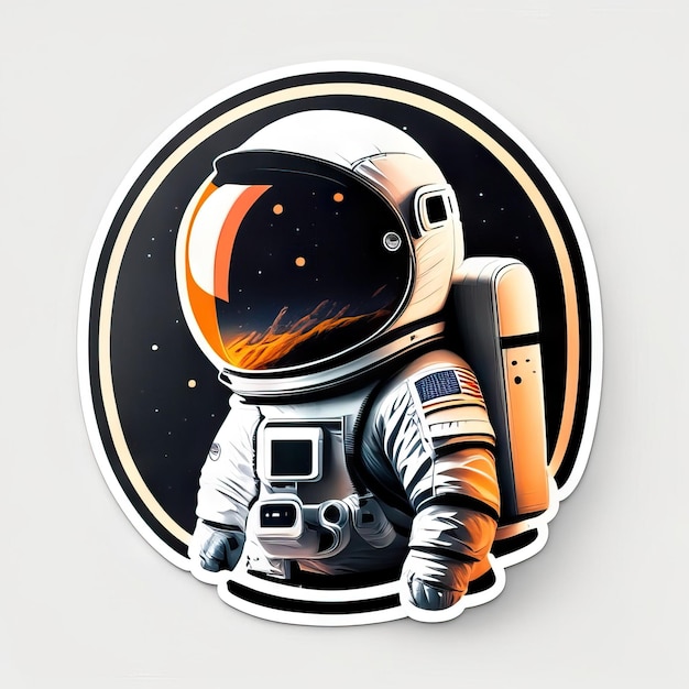 Astronaut in space sticker