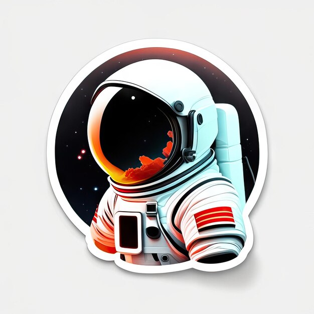 Astronaut in space sticker