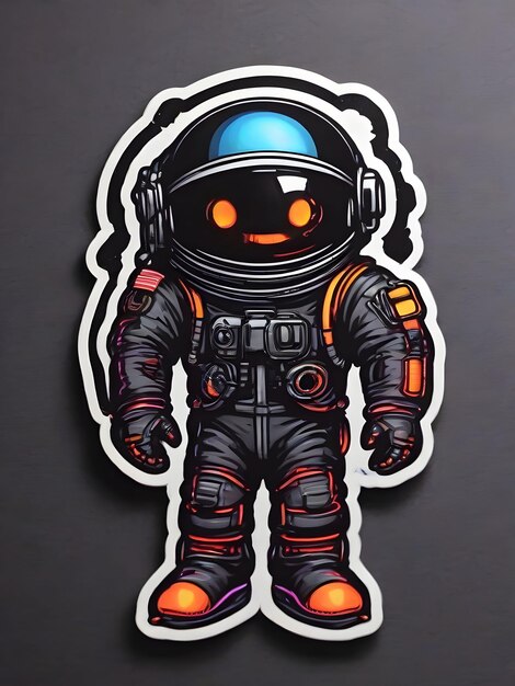 Астронавт в космическом костюме на черном фоне Векторная иллюстрация