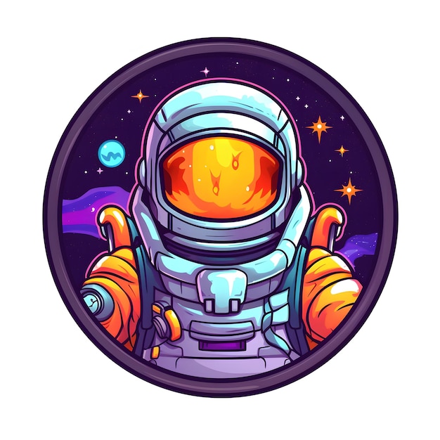 Astronaut in a space suit illustration