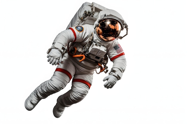 Astronaut in a space suit isolated on white background