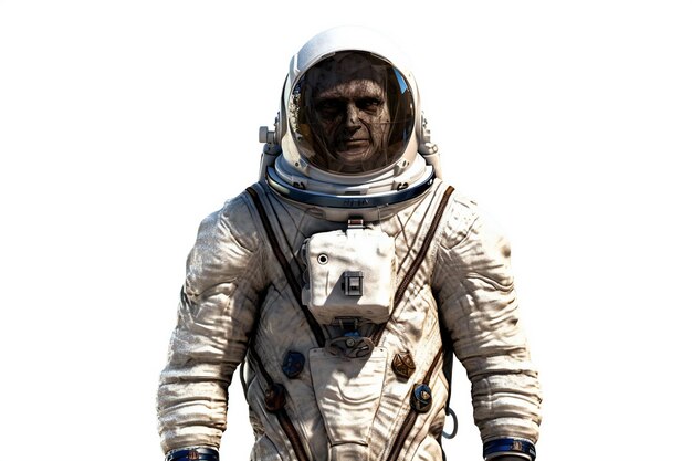 Astronaut in the space suit isolated on a white background