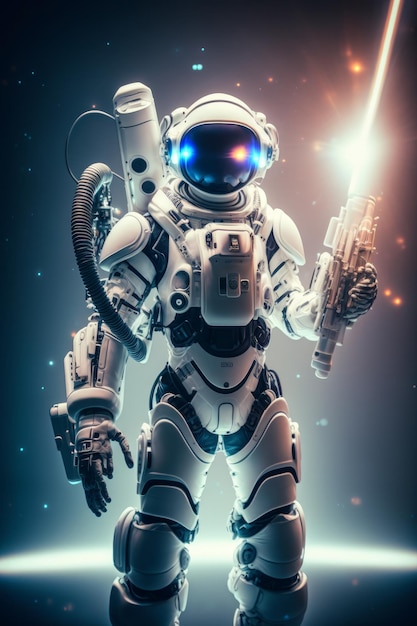 Astronaut in space suit Science fiction art Generative AI