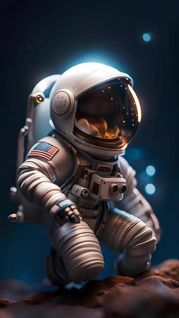 a astronaut in a space suit with the stars on the back.