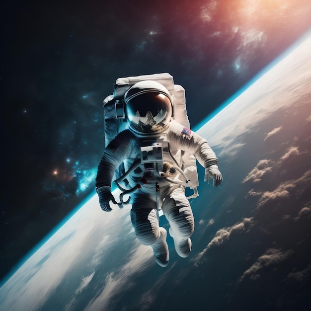 An astronaut in space with a earth in the background generated by AI