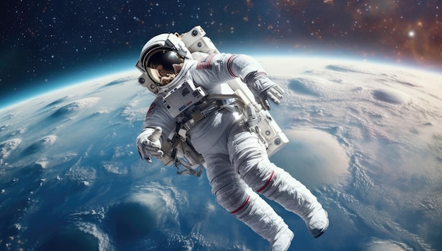 Astronaut in space with the planet earth in the background