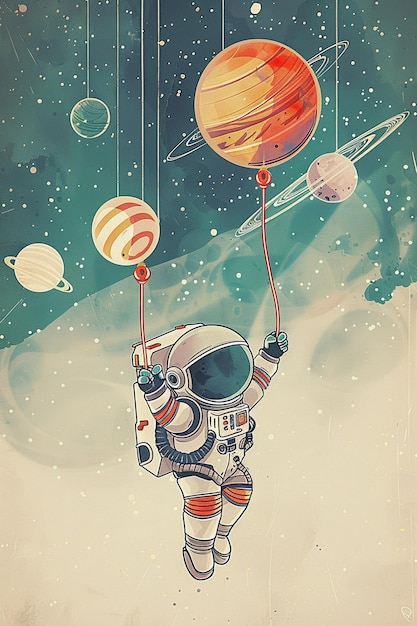 an astronaut in space with the planet on his back