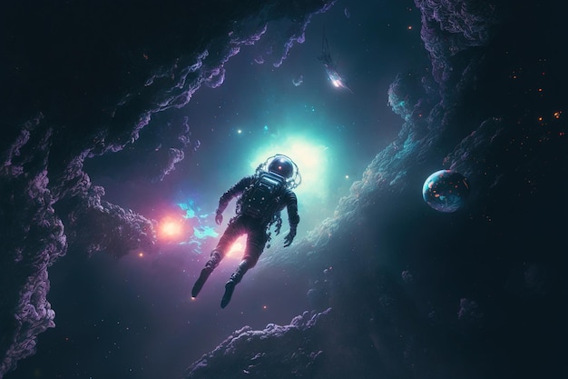 astronaut in the space