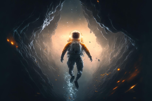 astronaut in the space