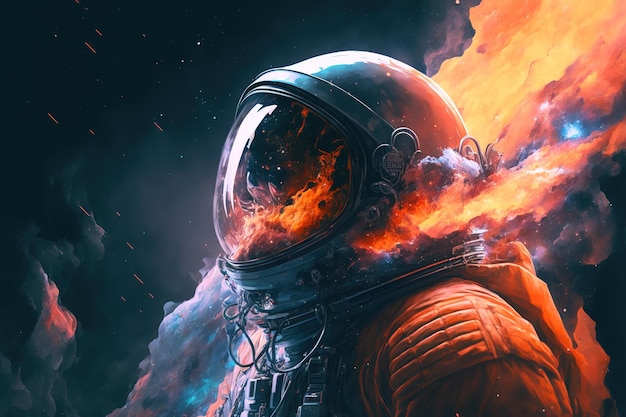 astronaut in the space