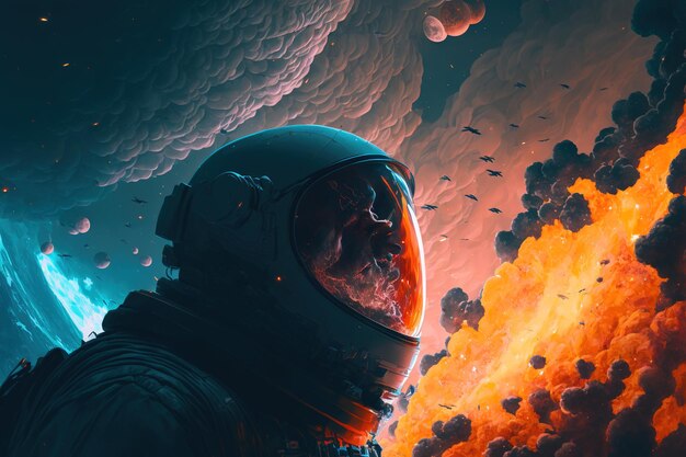 astronaut in the space