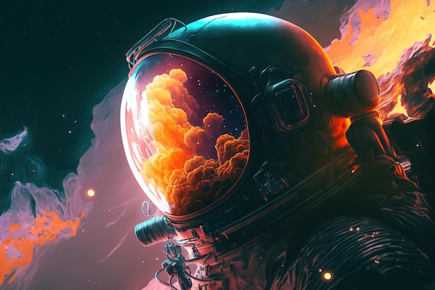 astronaut in the space