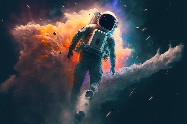 astronaut in the space