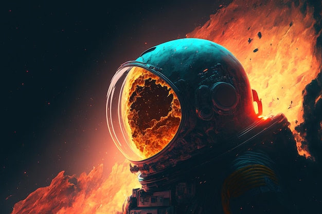 astronaut in the space