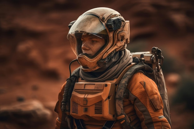 Astronaut spacesuit mars Generate Ai