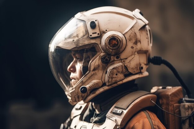 Astronaut spacesuit mars portrait Generate Ai