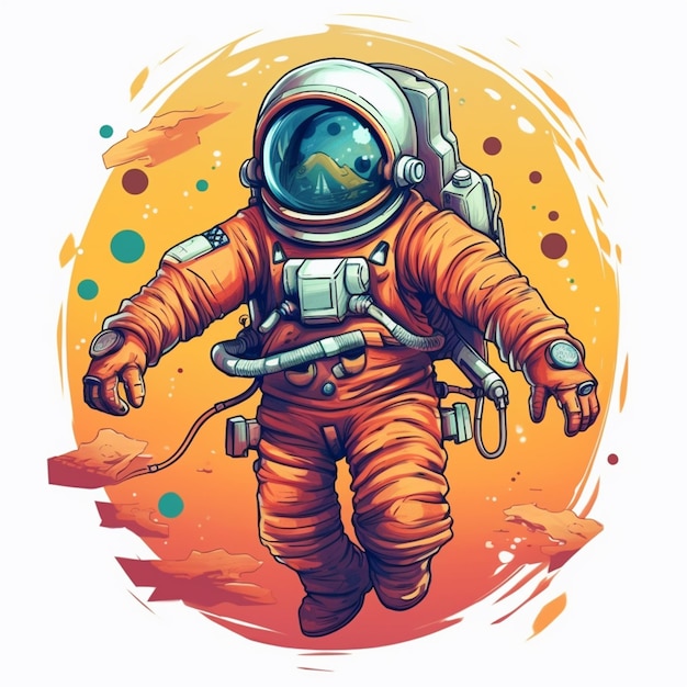 An astronaut in a spacesuit with a helmet and a gas mask generative ai