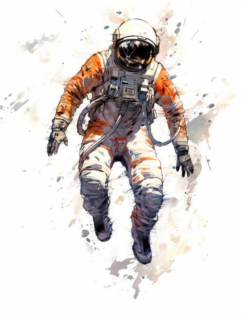 astronaut springt digitale illustratie