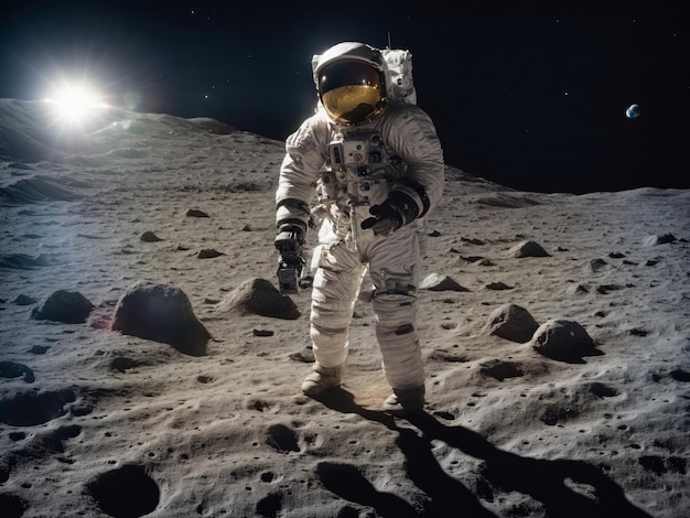 Astronaut standing on the moon