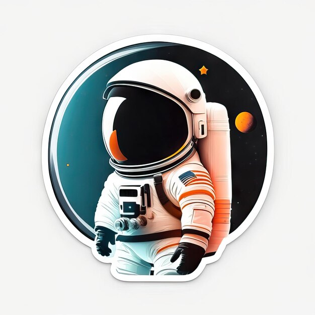 Foto adesivo astronauta con vestiti e casco