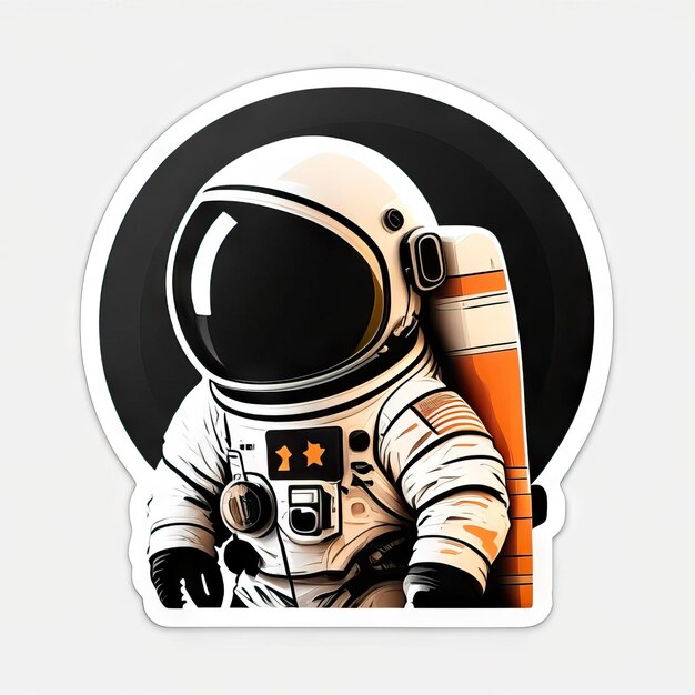 Photo astronaut sticker with clothes and helmet