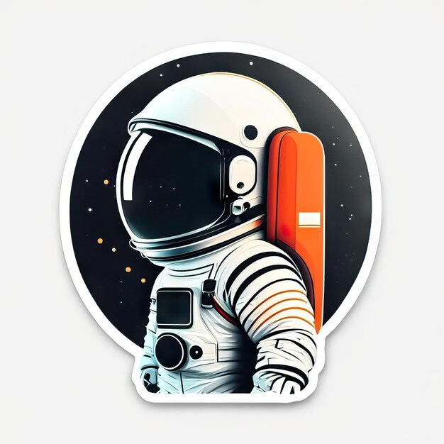 Photo astronaut sticker with clothes and helmet