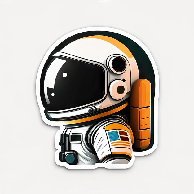 Photo astronaut sticker with clothes and helmet