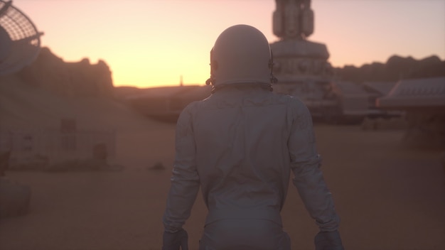 Astronaut on the surface of Mars