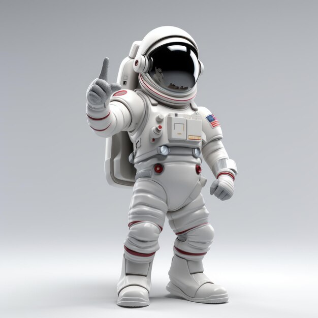 Astronaut Thumbs Up Celebrating the Astral Victories in 3D