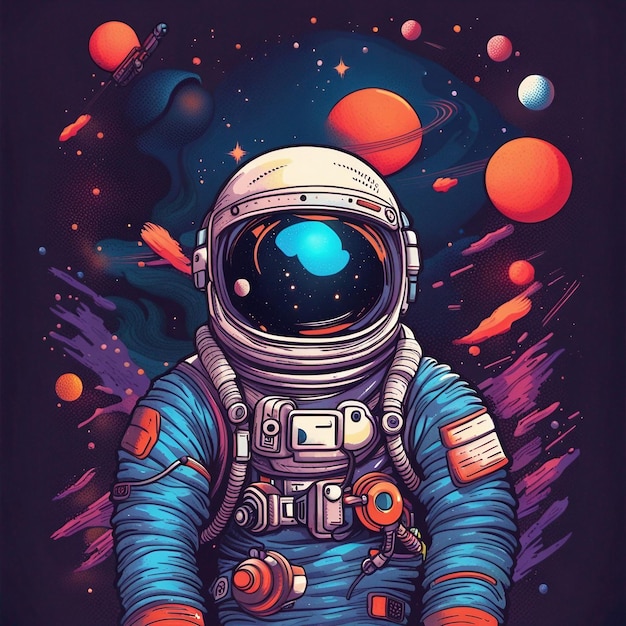 astronaut tshirt design