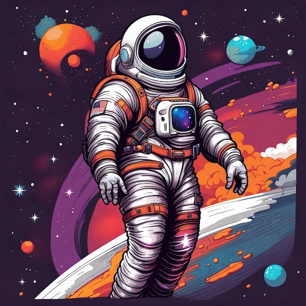 astronaut tshirt design