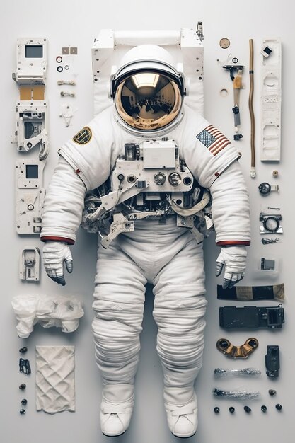 Foto uniforme da astronauta e accessori ia generativa