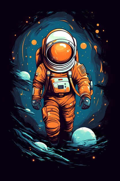 Astronaut walking in space