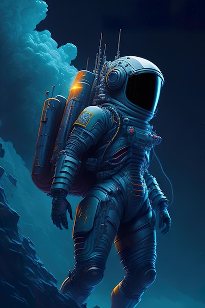 astronaut walking on an unexplored planet generative ai