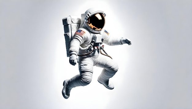 An astronaut in a white space suit celebrates Human Space Flight Day 12 April Astronaut in a white